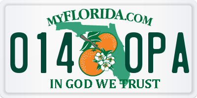 FL license plate 0140PA