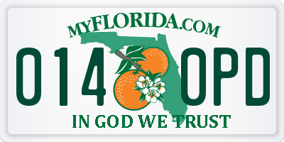 FL license plate 0140PD