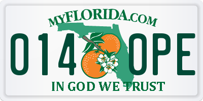 FL license plate 0140PE