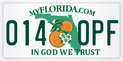 FL license plate 0140PF