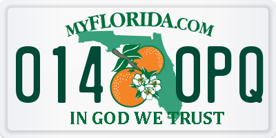 FL license plate 0140PQ
