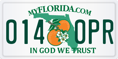 FL license plate 0140PR