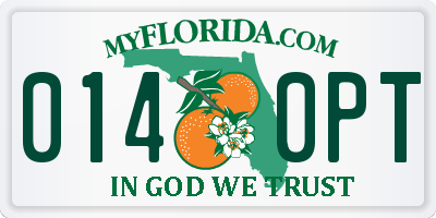 FL license plate 0140PT