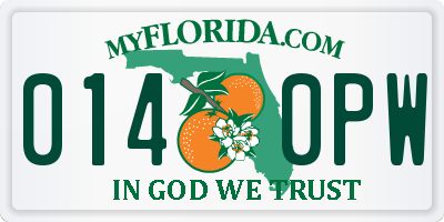 FL license plate 0140PW