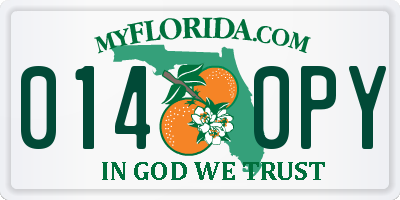 FL license plate 0140PY