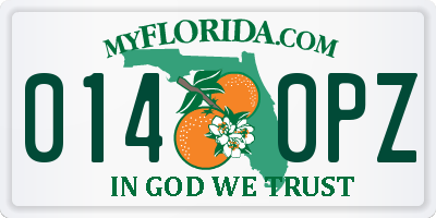 FL license plate 0140PZ