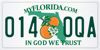 FL license plate 0140QA