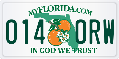 FL license plate 0140RW