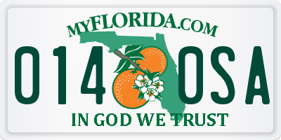 FL license plate 0140SA