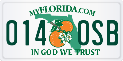 FL license plate 0140SB