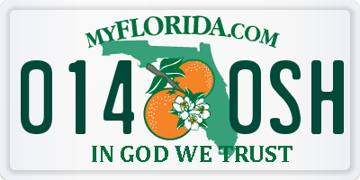 FL license plate 0140SH