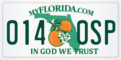 FL license plate 0140SP