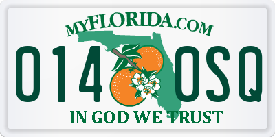 FL license plate 0140SQ