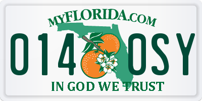 FL license plate 0140SY