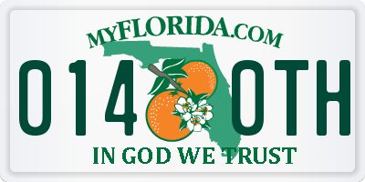 FL license plate 0140TH