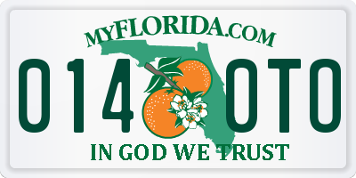 FL license plate 0140TO