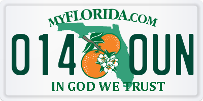 FL license plate 0140UN