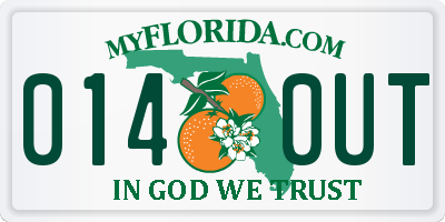 FL license plate 0140UT