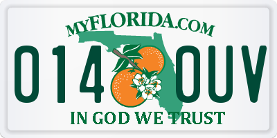 FL license plate 0140UV