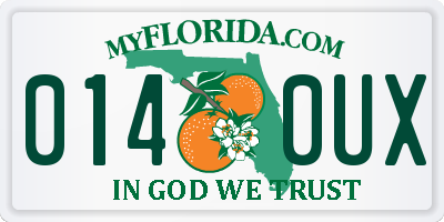 FL license plate 0140UX