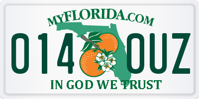 FL license plate 0140UZ