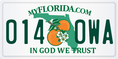 FL license plate 0140WA