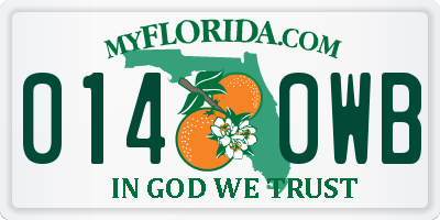 FL license plate 0140WB