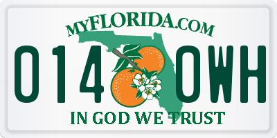 FL license plate 0140WH