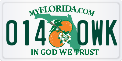 FL license plate 0140WK
