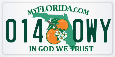 FL license plate 0140WY