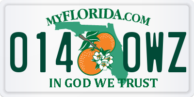 FL license plate 0140WZ