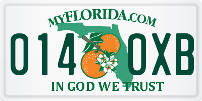 FL license plate 0140XB