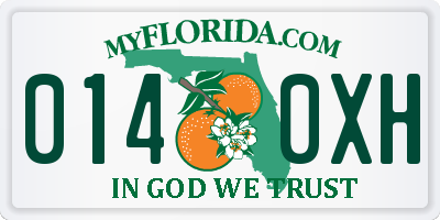 FL license plate 0140XH