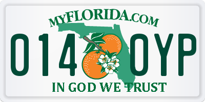 FL license plate 0140YP