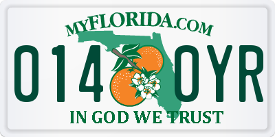FL license plate 0140YR