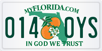 FL license plate 0140YS