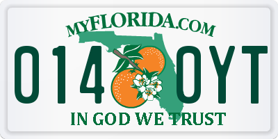 FL license plate 0140YT