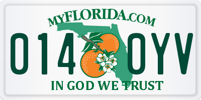 FL license plate 0140YV