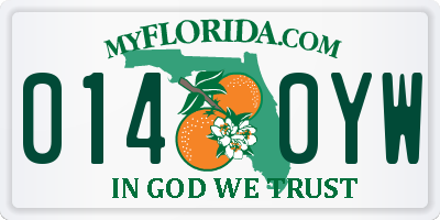 FL license plate 0140YW