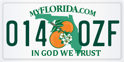 FL license plate 0140ZF