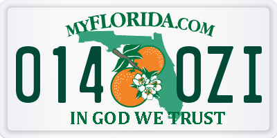 FL license plate 0140ZI