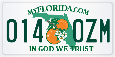 FL license plate 0140ZM