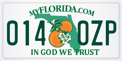 FL license plate 0140ZP