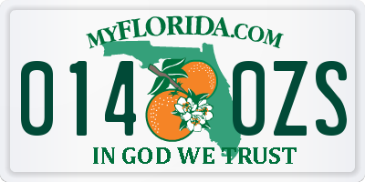 FL license plate 0140ZS