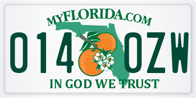 FL license plate 0140ZW