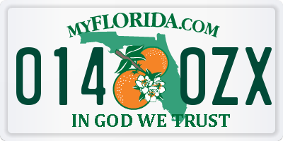 FL license plate 0140ZX
