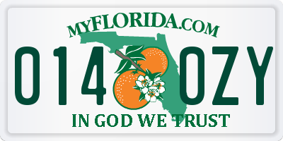 FL license plate 0140ZY