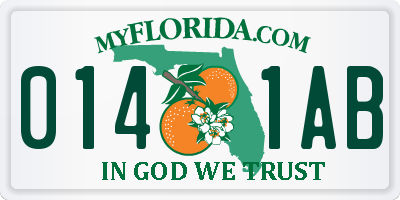 FL license plate 0141AB