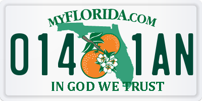 FL license plate 0141AN