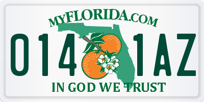 FL license plate 0141AZ
